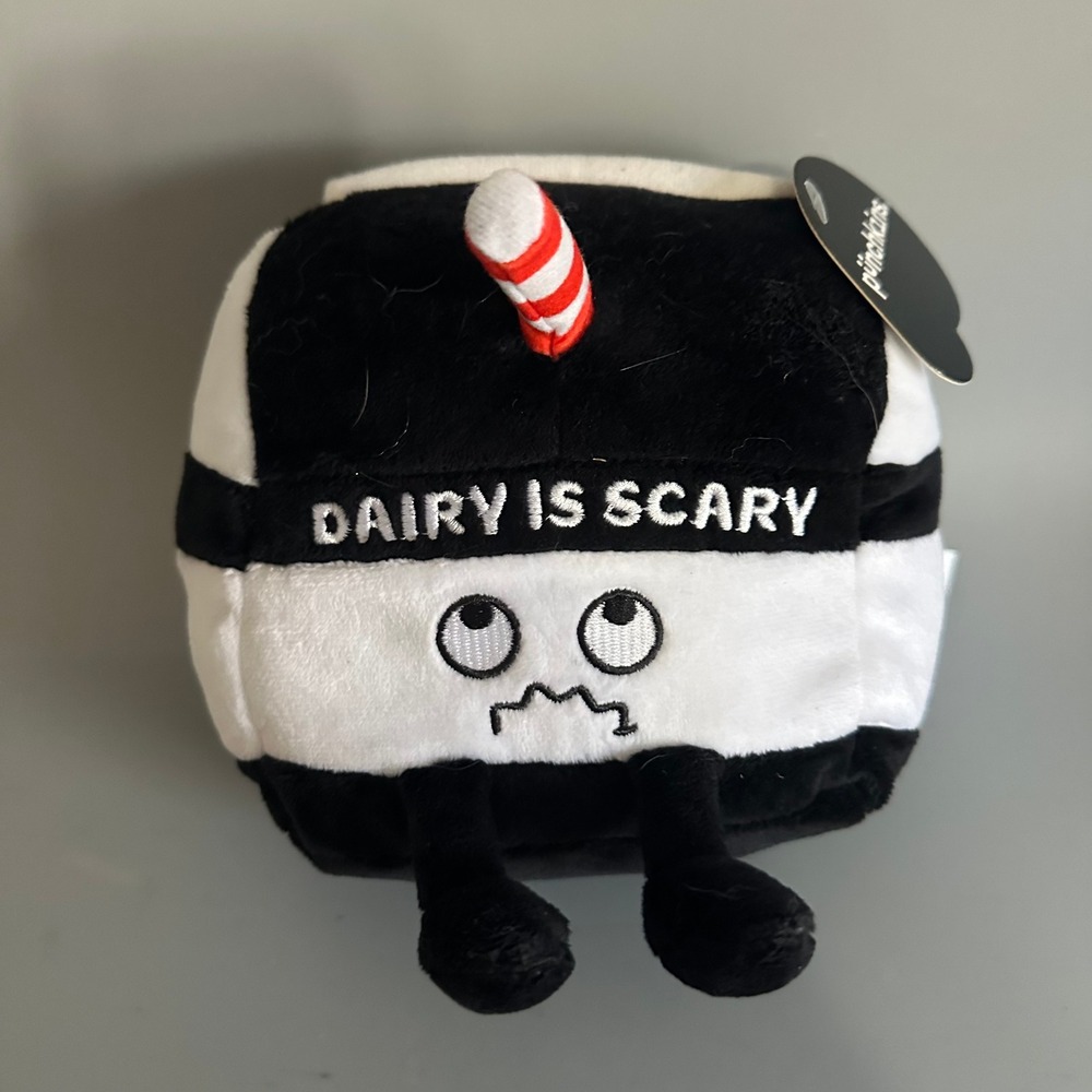 Punchkins Dairy Is Scary Milk Carton Plush Lactose Intolerant Humorous Gift NWT